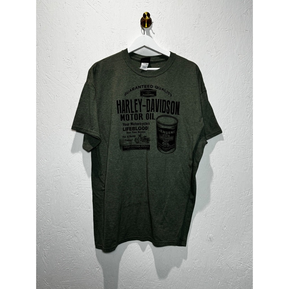 Harley-Davidson Las Vegas Nevada Motor Oil Graphic T-Shirt Mens XL Heather Green